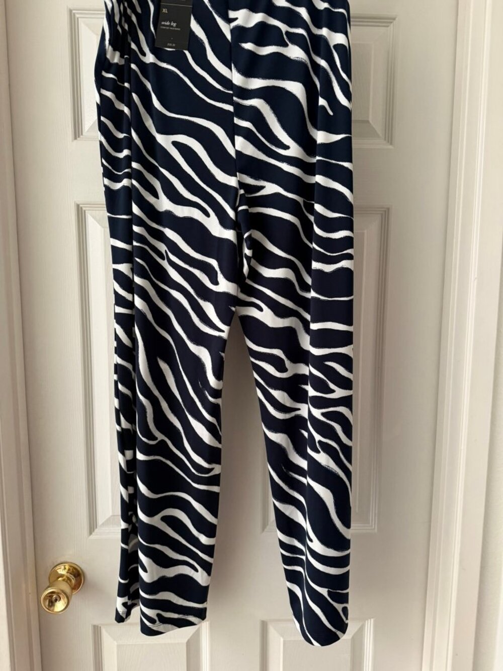 Blue Zebra Knit Wide Leg Comfort Waistband
